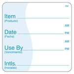 DayMark Item/Date/Use By Dissolvable Label, 3" x 3" (Roll of 200)