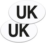 TMS UK Magnetic Car Stickers for Europe 2024 | Made in England | 2 Pack Fully Magnetic UK Plates for Driving Abroad | Strong, Durable, Weather Resistant | for use in EU Countries (White, Large)