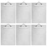 Amazon Basics Aluminum Clipboard, Letter Size, Standard Clip, 6-Pack, Silver