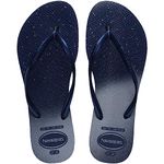 Havaianas Women Slim Gloss, Navy Blue/Navy Blue, 6/7