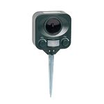 Pestbye® Waterproof Cat Repellent - Solar Powered - Quick Fix Ultrasonic Repeller Cat Scarer with Ground Stake - Set of 1