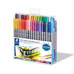 STAEDTLER Fibre Tip Broad,Fine Marker Pen Set 2 Tips 72 Clrs Wallet Pack,Assorted