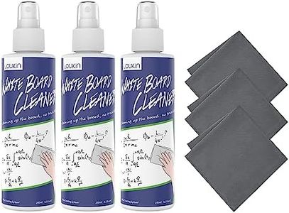 loukin Non-Toxic Whiteboard Cleaner, 8.5oz Dry Erase Board Cleaner, Low-Odor Whiteboard Cleaning Spray with Cloths, Removes Stubborn Marks from Whiteboards, Chalkboard (3-Pack)