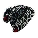 iSWEVEN Cotton Slouchy Beanie and Skull Cap for Summer, Winter, Autumn & Spring Season, Can be Used as a Helmet Cap Too - Free Size (7038A, Black)