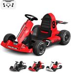 Glaf Electric Go Kart for Kids Powered Pedal Go Karts for Kids 3+ Years High Speed Drifting Kart with Adjustable Seat,High/Low Speeds,Music,Racing Toy for Boys Girls (24V, Red)