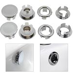 Casoter Sink Overflow Ring Set, Round Overflow Hole Cover for Bathroom Kitchen Sink, Basin Trim Tidy Drain Cap Cover, 8 Pack 4 Rings & 4 Covers