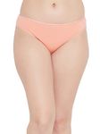 Clovia Women's Cotton Low Waist Bikini Panty (PN3326P34_Peach_L)