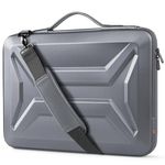 DOMISO 17" Shockproof Laptop Sleeve Waterproof Shoulder Bag Lightweight EVA Protective Carrying Case for 17-17.3" Notebooks/Dell/Lenovo/Acer/HP/MSI/LG, Silver