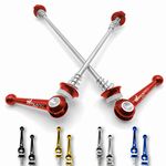 IMPALAPRO Bike TITANIUM Bike Quick Release Skewers Ultralight for MTB or Road Bike Wheels - Quick Release Bike Wheel Nuts - Quick Release Bolts - Bicycle Wheel Nuts - wheel spacers (Red)