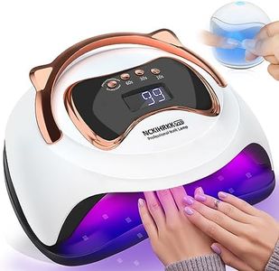 NCKIHRKK 180W Lámpara UV LED Seca Uñas Profesional, Secador de Barniz y Esmalte Semipermanente de Gel, Secador de Uñas con 4 Temporizador, Pantalla LCD, Sensor de Automático, Base Desmontable