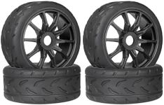 On Road Tire Tyre 17mm Wheel Rims for Arrma 1/7 Infraction Limitless Felony FS Racing Model GT RC Car Upgrade On Road Tyre 4Pcs One Set(4 Small Black)