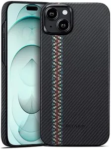 pitaka Case for iPhone 15 Plus Compatible with MagSafe, Slim & Light iPhone 15 Plus Case 6.7-inch with a Case-Less Touch Feeling, 600D Aramid Fiber Made [Fusion Weaving MagEZ Case 4 - Rhapsody]