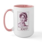 CafePress Jane Austen Knit Large Mug 15 oz (444 ml) Ceramic Coffee Mug