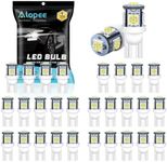 Alopee 30 Pack 194 Led Bulb White 6500K T10 Led Light Bulbs 5SMD 5050 Chips 2825 Led Bulb 168 Led Bulb 158 501 W5W Automotive Replacement for Car Dome Map Door Courtesy Trunk Light DC 12V