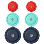 Replacement Lids for 7200-PC 2 Cup and 7201-PC 4 Cup and 7402-PC 6/7 Cup, Silicone Round Storage Cover Lid for Anchor Hocking Glass Bowl 6 Pack Multiple Colors