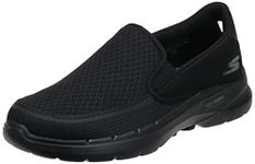 Skechers GO Walk 6 - ORVA Slip On Shoes for Men - Air-Cooled Memory Foam Comfort Insole Lightweight Ultra GO Cushioned Midsole Mesh Upper Walking Shoes Black