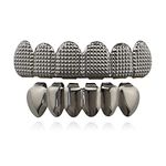 Sadiyamo Shiny Grills Hip Hop Teeth Grillz Caps Top and Bottom Set for Your Teeth for Men and Women