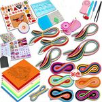 Paper Quilling Kit with 1420 Strips and Quilling Tools Paper Quilling Craft Great for DIY Learning Class, Home Decoration, Birthday Gift