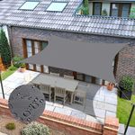 Sun Shade Sail Waterproof Outdoor Rectangle Shade Canopy UV Block Awning for Patio Garden Backyard Lawn（10’ x 13’，Gray）