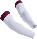 KUTFTBL Two-Tone Overlapping Football Arm Sleeves 2-in-1, Compression Support, Moisture-Wicking Fabric, Non-Visible Branding, Adult Size – White & Maroon