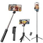 Kratos 70 cm Selfie Stick for Mobile, Foldable Tripod Stand, Compact & Extendable & 3 in 1 Multifunctional Design with Bluetooth Remote, Mobile Stand Holder for iPhone and Android Devices