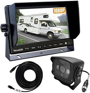 VECLESUS VMS 1080P HD Vehicle Backup Camera System, 2 Videos Signal Input, 7" Wide IPS Monitor Night Vision Waterproof 1080P Wired Backup Camera for Trucks, Buses, RVs, Vans, All Heavy Duty Vehicles