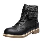 DREAM PAIRS Womens Lace Up Black Co