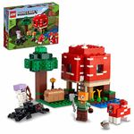 LEGO Minecraft The Mushroom House Set, Building Toy for Kids Age 8 plus, Gift Idea with Alex, Mooshroom & Spider Jockey Figures 21179