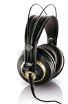 AKG K240 Studio Professional Semi-Open, Over-Ear Headphones, High Performance design, 3.5mm and 1/4" adapters, self adjusting headband - Black and Gold