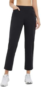 baleaf Women's Fleece Lined Golf Pants Winter Water Resistant Pockets for Travel Work Casual Black XL