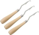 Umsole 6.3 Inch Wooden Latch Hook Tool for Rug Making and Art Crafts,3 Pack