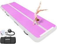 VOFiTNY Gymnastics Air Tumble Track Tumbling Track, Inflatable Gymnastics Training Mat with Electric Pump, Tumble Track for Home and Gym Use, Cyan Hotpink 3mx1mx0.1m