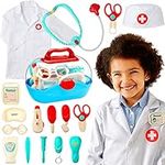 Best Choice Products Pretend Play Doctor Kit, Boys & Girls Doctor's Outfit, Toy Medical Set w/ 18 Accessories, Coat, Hat, Carrying Case, 2 LED Toys