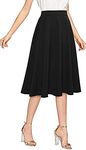 Janak 'n' Masaaya Women's A-Line Knee Length Skirt, Side Pockets (Black)