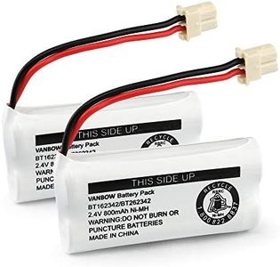 BT162342 BT262342 2.4V 800mah Ni-MH Phone Batteries Compatible with BT183342 BT283342 for VTech CS6719 CS6409 CS6419 CS6429 CS80100 AT&T CL81101 EL5210 EL52400 Handset Telephone (Pack 2)