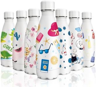 KollyKolla Botella Termica Niños, Botella Agua 350ml, Impresión 3D Termo, Botella Acero Inoxidable Sin BPA, Pequeña Botella Térmica, Botella de Agua para Viaje, Escuela, Deportiva, Oficina, Hogar