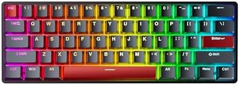 DrunkDeer Clavier de Jeu mécanique TKL G60 à déclenchement Rapide, Touches RVB PBT Compact, 60% 61 Touches USB, Noir