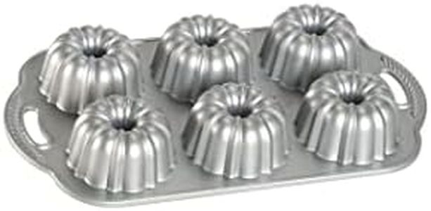 Nordic Ware 86237 Platinum Collection Anniversary Bundtlette Pan Silver 4.5 Cup