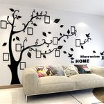 Tree Wall Stickers 3D DIY Tree Wall Decal Art Murals Large Family Photo Frames Tree Decoration for Living Room Bedroom Restaurant Home Decor