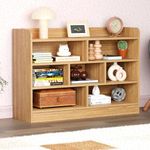 Lukzer 6 Section Storage Organizer, Engineered Wood, Oak Finish, for Home, Office, Classroom, Daycare (MR-008/70x23x93cm)