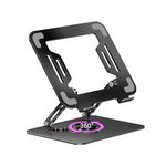 ZEBRONICS NS3000 PRO 360° Rotatable Laptop Stand, Supports up to 17” (43cm) Laptops, Tablets, Supports Max 5kg, Carbon Steel with Anti Rust Body, Anti-Slip/Scratch Silicone Pads