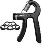 Hand grips strengthener exercises finger strength and wrist strength. The grip strength can be adjusted from 5kg-60kg., 1Pack black