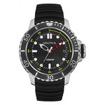 Nautica Men's 'NMX Dive Style Date' Quartz Stainless Steel and Silicone Casual Watch, Color:Black (Model: NAD18519G)