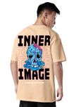 Veirdo® Pure Cotton Oversized Baggy Fit Cool Inner Image Graphic Printed Beige T-Shirt for Men/Boys (OS_V_INRIMG_BG_M)