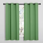 NICETOWN Room Darkening Curtains 63" Long Set of 2 for Bedroom, Froest Green Nursery Essential Thermal Insulated Solid Grommet Top Blackout Curtains/Drapes (1 Pair, 42 inches Wide)