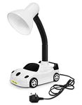 Racing Car Desk Lamp Flexible White and Black with LED Golf Ball Bulb 4w