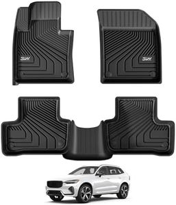 3W Floor Fit Volvo XC60 2018-2024 2025 (Not for Hybrid) TPE All-Weather Custom Fit T5 T6 Momentum Floor Liner for Volvo XC60 1st & 2nd Row Accessories Car Mats