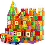 OugerToy Magnetic Building Tiles for Kids,104PCS Educational Magnetic Stacking Blocks, Magnets Construction Toys,STEM Toys Christmas Toy Gift for Toddlers,Kids Boys and Girls 3 4 5 6 7 8 9+Year Old