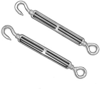 Pack of 2 NUZAMAS M12 Hook & Eye, C to O Turnbuckle, 304 Stainless Steel, Hardware Kit for Wire Rope Tension Heavy Duty, for Sun Shade, Tent Awning Installation, Anti-Rust