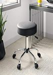 NGFC Leather Doctor Stool with Adjustable Height, Wheels || Sitting Stool for for Home | Doctor Stool | Medical Stool | Salon Stool | Warehouse Stool | Garage Stool | Stool for Bathroom (Black)